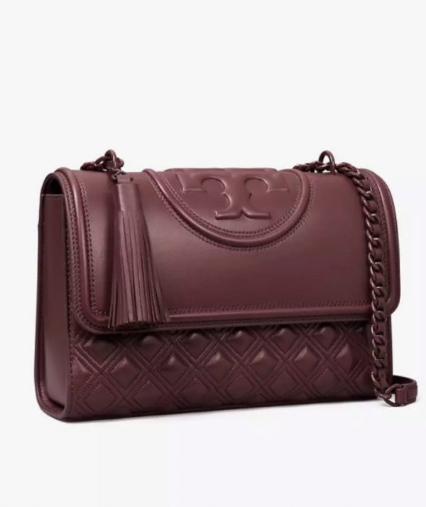 TORY BURCH  |   FLEMING CONVERTIBLE SHOULDER BAG (Wine) - Image 3