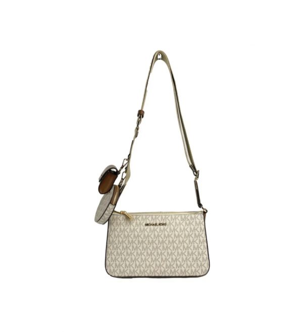 MICHAEL KORS  |   Jet Set Logo Crossbody Bag with Case for Apple Airpods Pro (Vanilla)