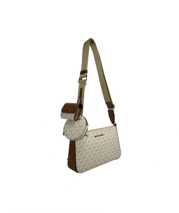 MICHAEL KORS  |   Jet Set Logo Crossbody Bag with Case for Apple Airpods Pro (Vanilla) - Image 2