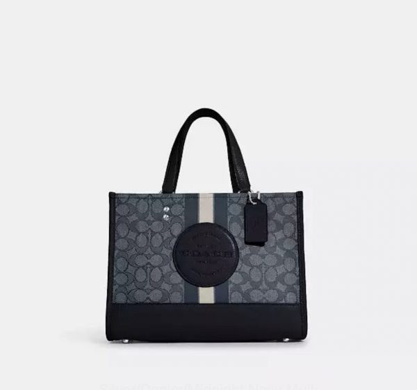 COACH  |   Dempsey Carryall Bag In Signature Jacquard With Stripe And Coach Patch  (Denim/ Midnight Navy)