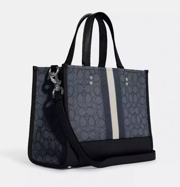 COACH  |   Dempsey Carryall Bag In Signature Jacquard With Stripe And Coach Patch  (Denim/ Midnight Navy) - Image 3