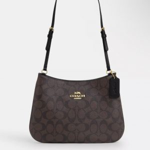 COACH  |   Penelope Shoulder Bag In Signature Canvas (Brown / Black)