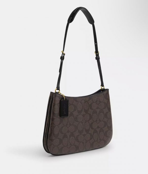 COACH  |   Penelope Shoulder Bag In Signature Canvas (Brown / Black) - Image 3