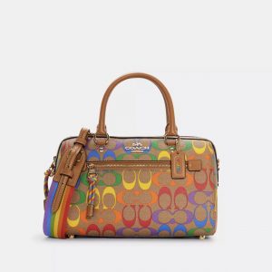 COACH  |  Rowan Satchel Bag In Rainbow Signature Canvas