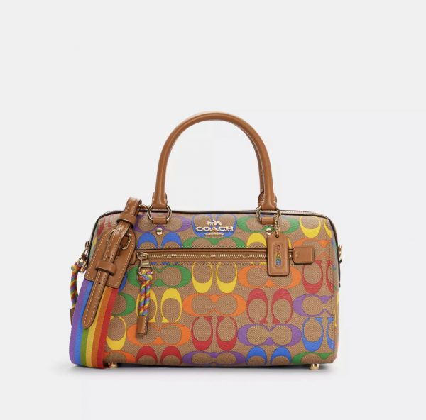COACH  |  Rowan Satchel Bag In Rainbow Signature Canvas