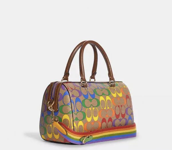 COACH  |  Rowan Satchel Bag In Rainbow Signature Canvas - Image 3