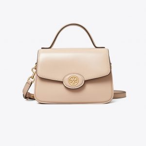 TORY BURCH  |   Small Robinson Spazzolato Top-handle Bag (Blush)