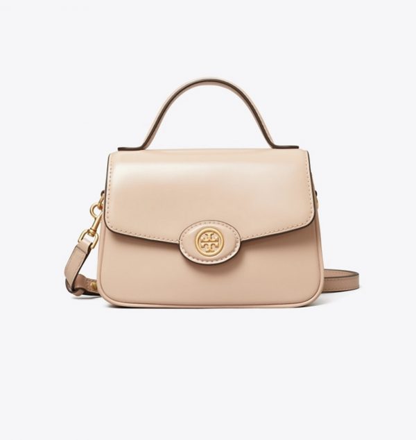 TORY BURCH  |   Small Robinson Spazzolato Top-handle Bag (Blush)