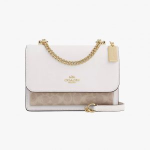 COACH  |  Klare Crossbody Bag In Signature Canvas (Sand/Chalk)