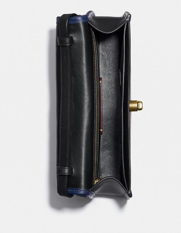 COACH x CHAMPION  |  Turnlock Clutch in Signature Canvas (TAN BLACK) - Image 2