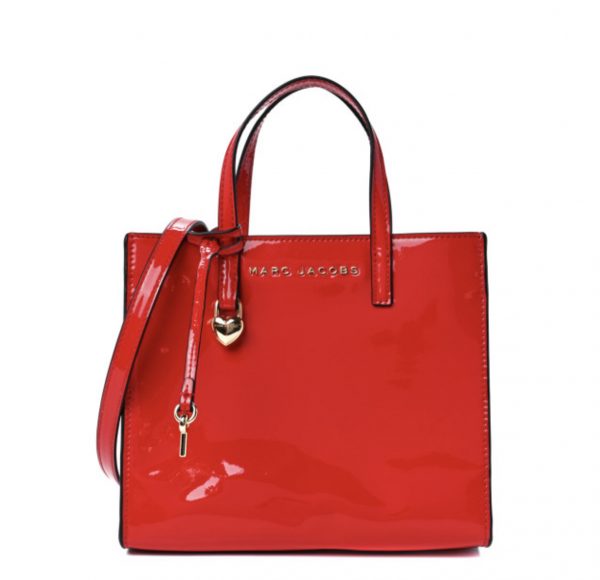 MARC JACOBS  |  Patent Calfskin Mini Grind Tote (Valiant Poppy)