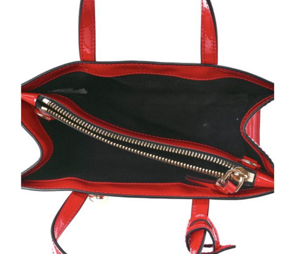 MARC JACOBS  |  Patent Calfskin Mini Grind Tote (Valiant Poppy) - Image 2