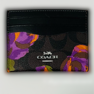 COACH |  Mini Skinny Id Case In Signature Canvas with Rose Print
