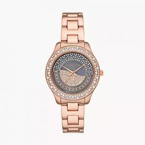 MICHAEL KORS |  Liliane Three-Hand Rose Gold-Tone Stainless Steel Watch