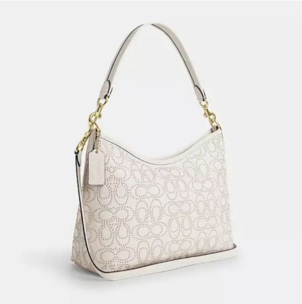 COACH  |  Laurel Shoulder Bag With Signature Rivets (Chalk) - Image 3