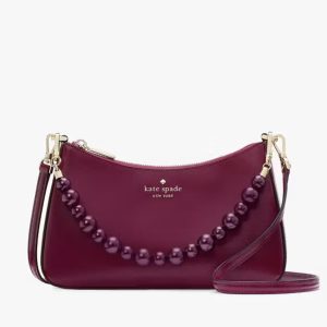 KATE SPADE  |  Madison Faux Pearl Medium Convertible Crossbody (Dark Raspberry)