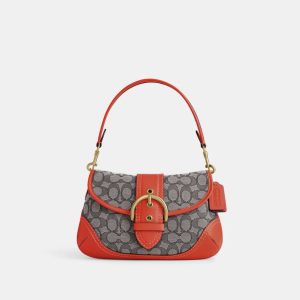 COACH  |  Soho Bag In Signature Jacquard (Orange)