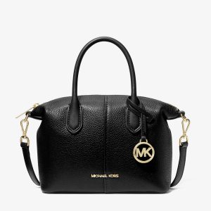 MICHAEL KORS  |  Hyde Small Pebbled Leather Satchel (black)