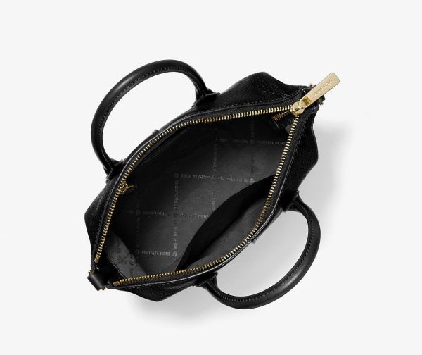 MICHAEL KORS  |  Hyde Small Pebbled Leather Satchel (black) - Image 2