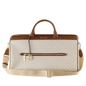 MICHAEL KORS  |  Jet Set Travel Extra-Large Signature Logo Duffel Bag (Vanilla)