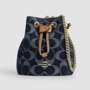 COACH  |  Drawstring Wristlet In Signature Denim
