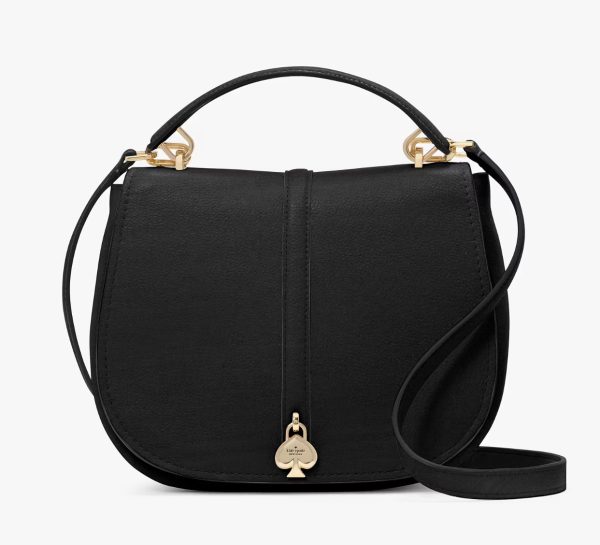 KATE SPADE  |  Kayla Pebbled Leather Saddle Bag (Black)