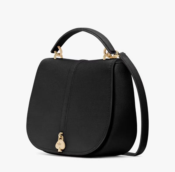 KATE SPADE  |  Kayla Pebbled Leather Saddle Bag (Black) - Image 3