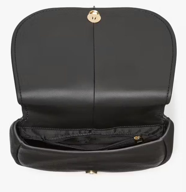 KATE SPADE  |  Kayla Pebbled Leather Saddle Bag (Black) - Image 2