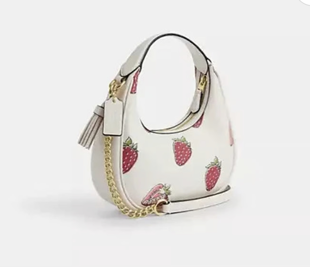 COACH | Carmen Mini Crossbody Bag With Strawberry Print (Chalk Multi) - Image 3