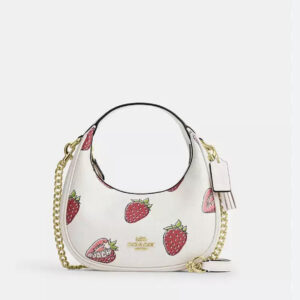 COACH  |  Carmen Mini Crossbody Bag With Strawberry Print (Chalk Multi)