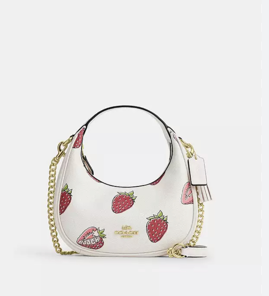 COACH | Carmen Mini Crossbody Bag With Strawberry Print (Chalk Multi)