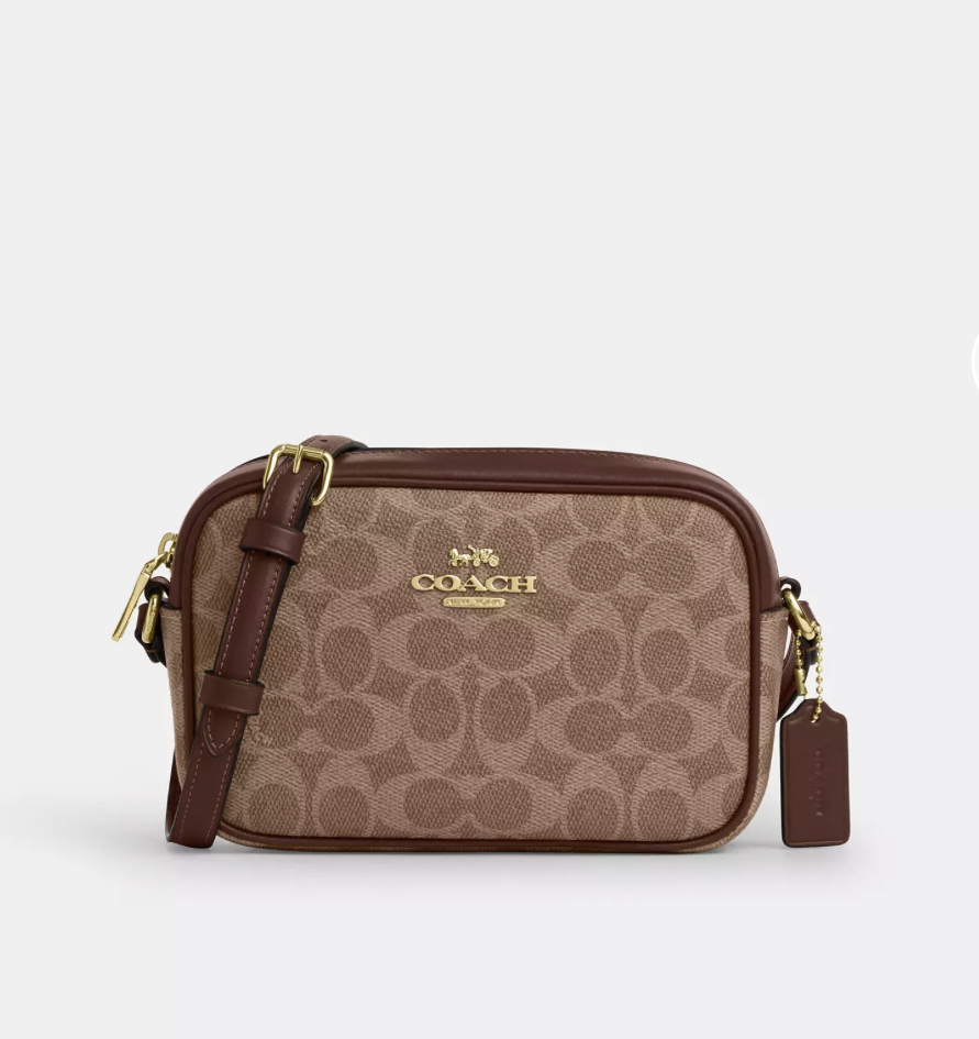 COACH | Mini Jamie Camera Bag In Signature Canvas (Tan / Brown)