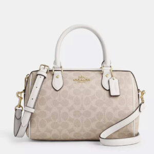 COACH  |  Rowan Satchel Bag In Signature Canvas (Sand / Chalk)