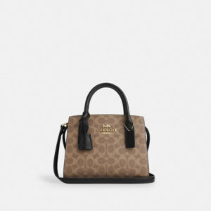 COACH  |  Andrea Carryall Bag In Signature Canvas ( Tan / Black)