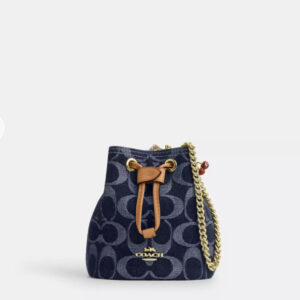 COACH  |  Drawstring Wristlet In Signature Denim ( Denim / Natural )