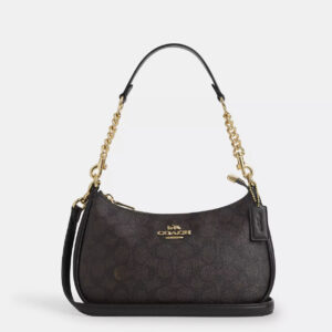COACH | Teri Shoulder Bag In Signature Canvas (Walnut / Black)