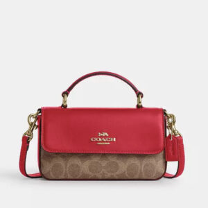 COACH | Mini Josie Top Handle Bag In Signature Canvas (Carnation)