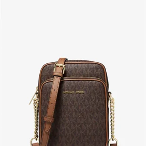 MICHAEL KORS | Jet Set Travel Medium Logo Crossbody Bag (Brown)