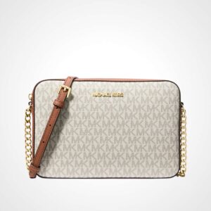 MICHAEL KORS | Jet Set Large Printed Logo Crossbody (Vanilla)