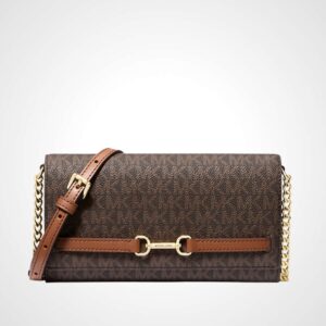 MICHAEL KORS | Carson Large Signature Logo Convertible Crossbody Bag (Brown)