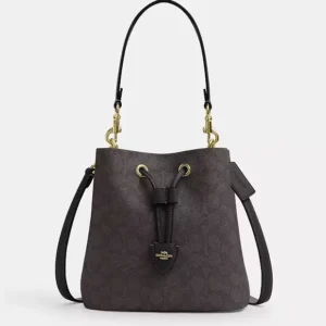 COACH | Rowan Bucket Bag In Signature Canvas (Walnut / Black)